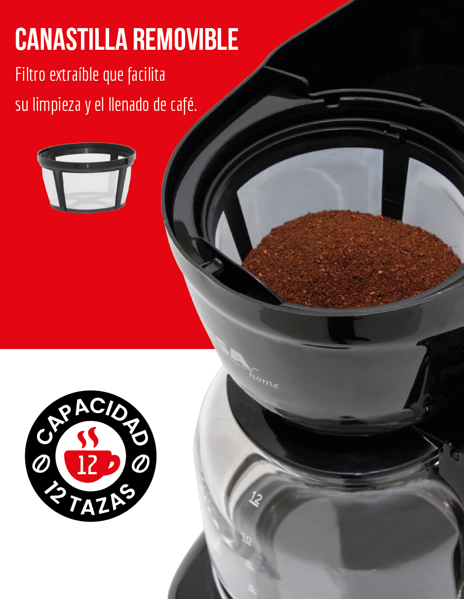Cafetera Disa Home 12 Tazas Sistema Antigoteo Con Filtro 