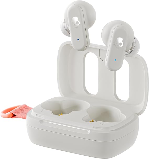 Skullcandy Dime 3 Auriculares In-Ear Inalámbricos, 20 h de Autonomía, Micrófono, Compatibles con iPhone Android y Dispositivos Bluetooth, Blanco.