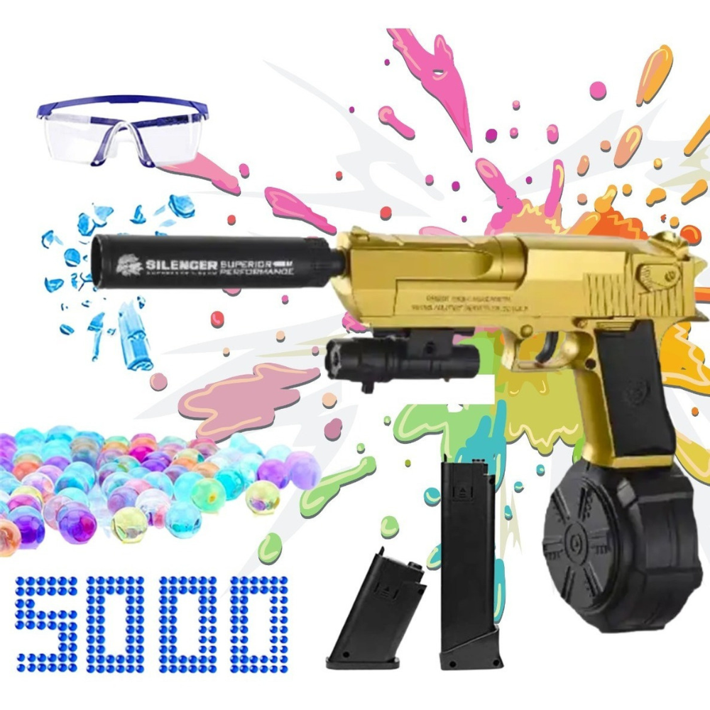 Pistola De Hidrogel Automática Desert Eagle Magnum + Laser Gel Blaster, Juego de Equipo Disparo de Proyectiles de Hidrogel, Batería Recargable.