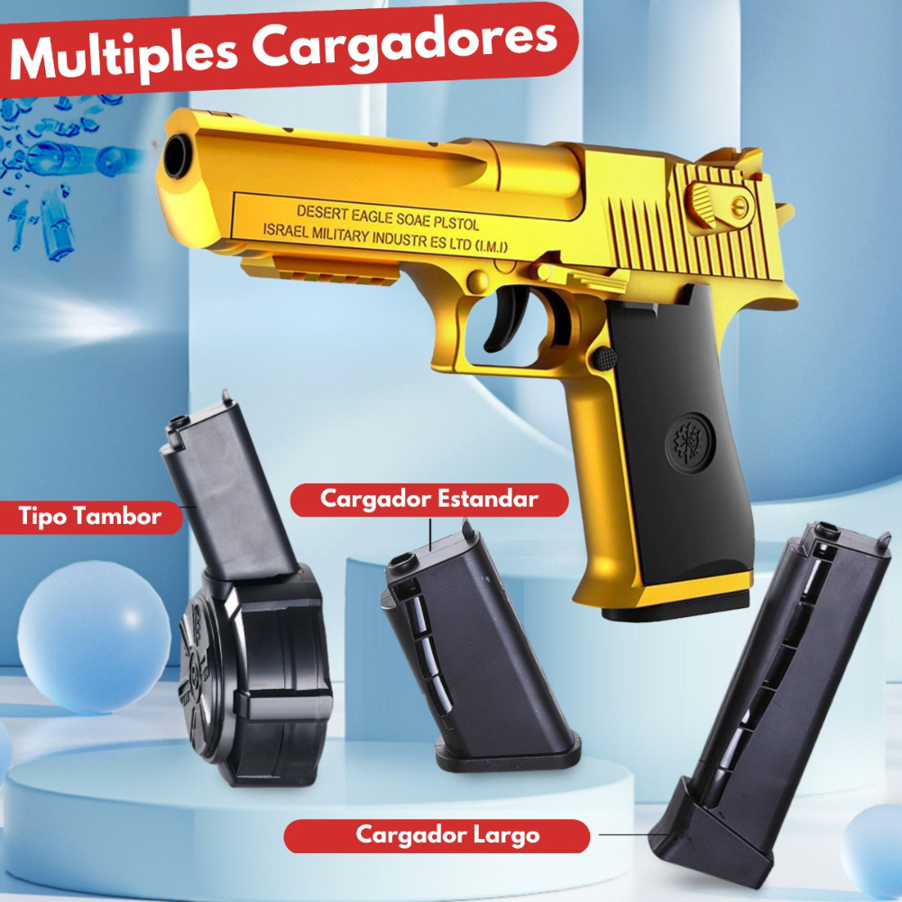 Pistola De Hidrogel Automática Desert Eagle Magnum + Laser Gel Blaster, Juego de Equipo Disparo de Proyectiles de Hidrogel, Batería Recargable.