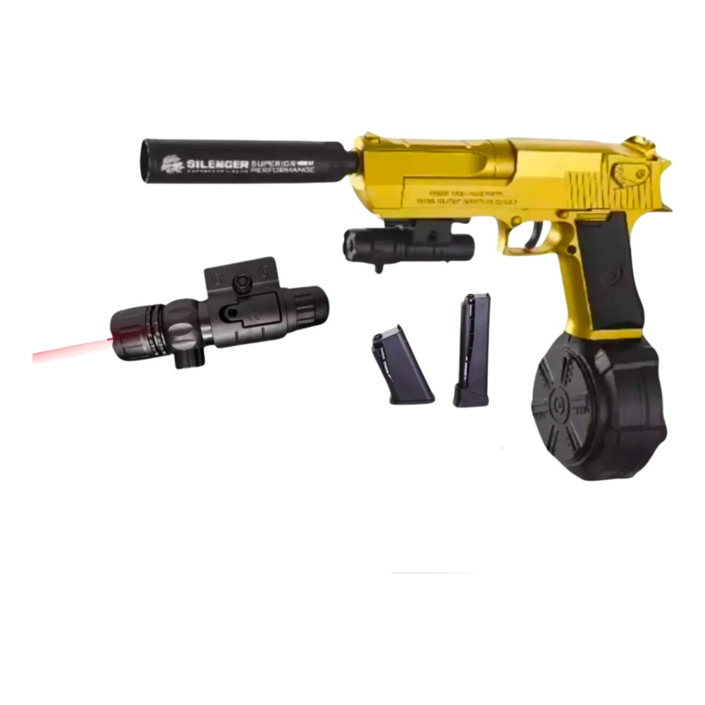 Pistola De Hidrogel Automática Desert Eagle Magnum + Laser Gel Blaster, Juego de Equipo Disparo de Proyectiles de Hidrogel, Batería Recargable.