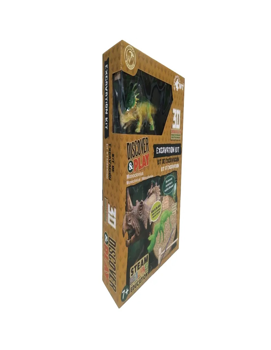 Kit de excavación de Discovery & play WUUNDENTOY, juego de excavación monoclonius. ¡Descubre y construye un dinosaurio!