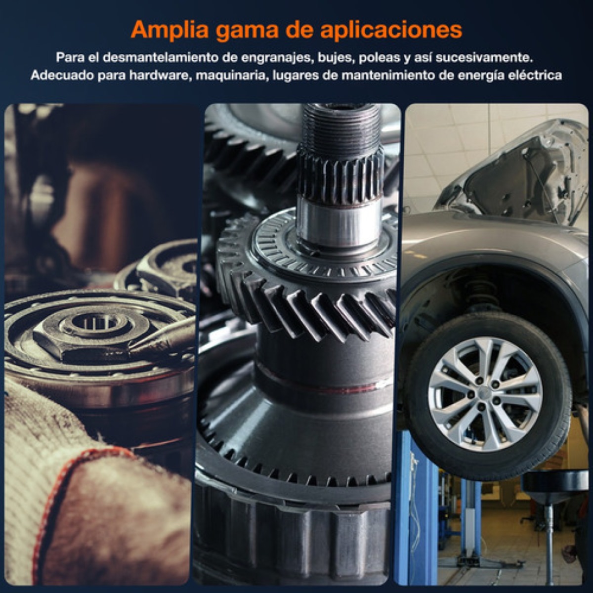 Extractor De Poleas Baleros Rodamientos Hidráulico 5t AMARILLO