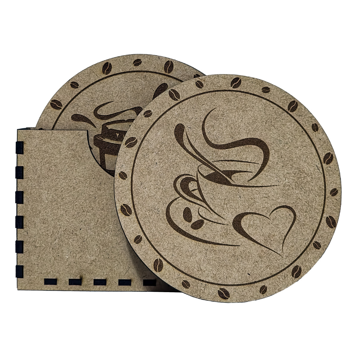 Portavasos Tipo Café 6 piezas Mdf