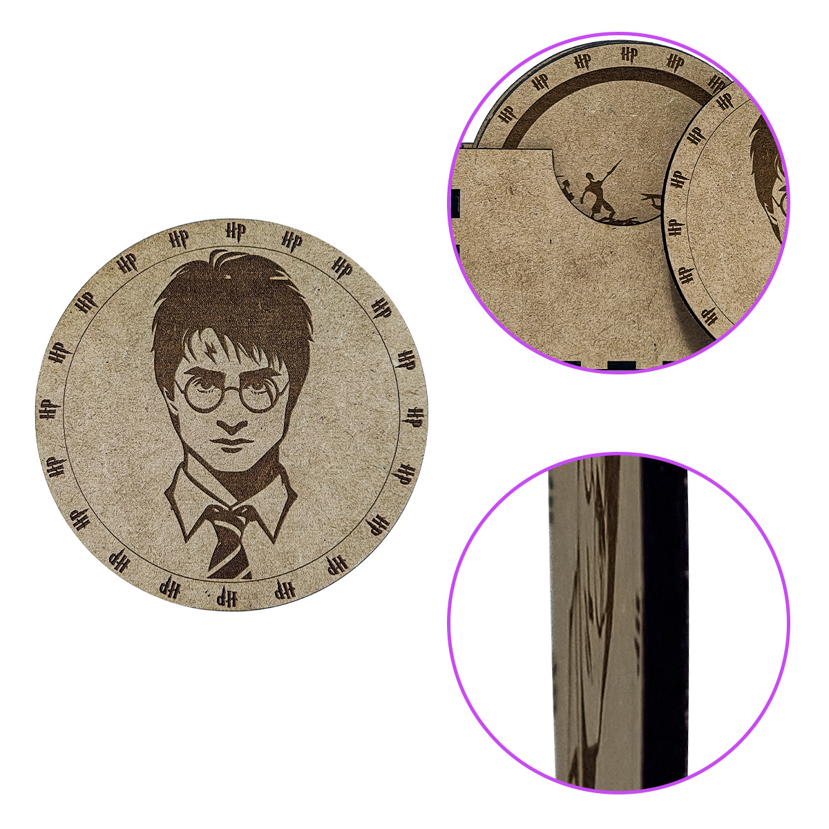Portavasos Tipo Harry Potter 6 piezas Mdf