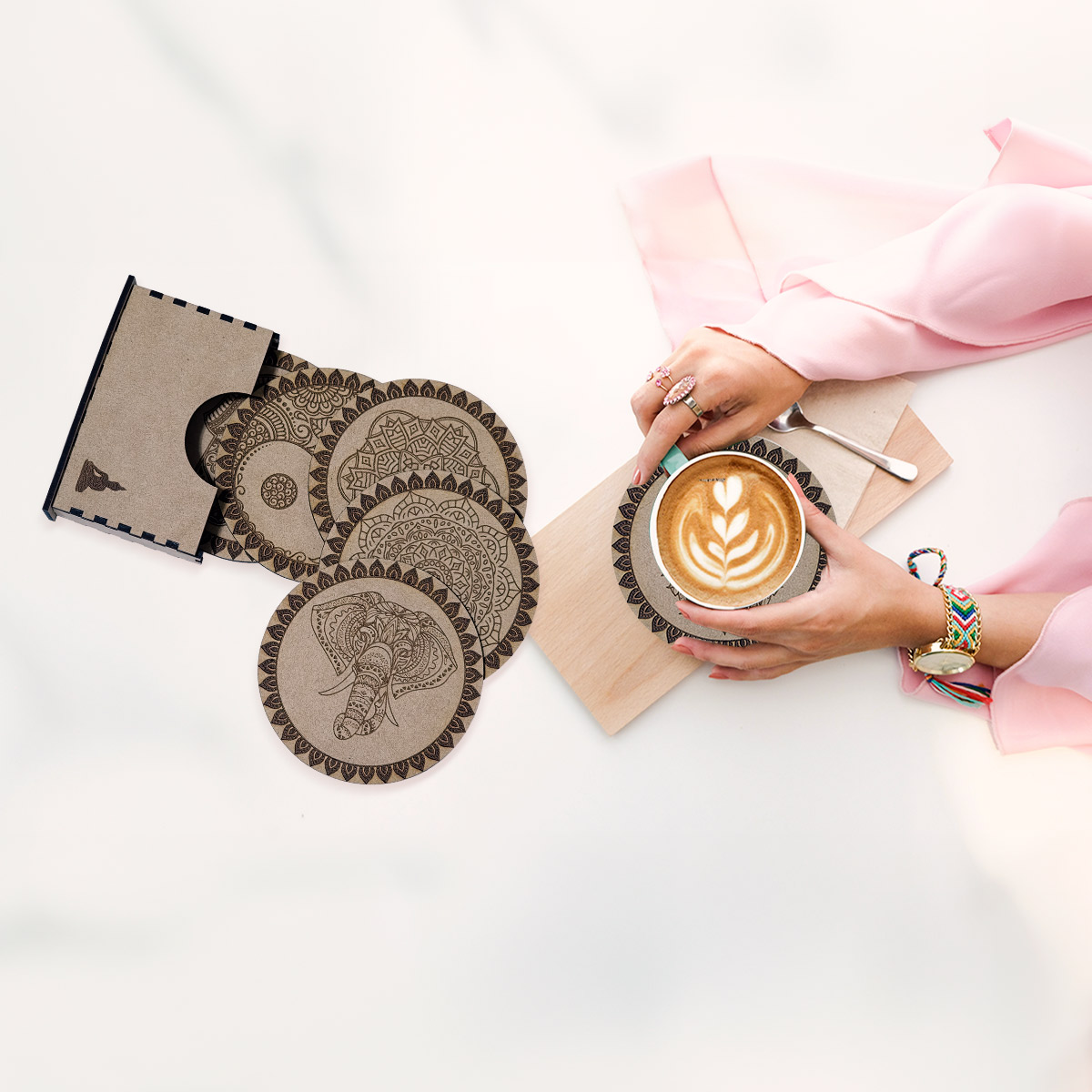 Portavasos Tipo Harry Potter 6 piezas Mdf