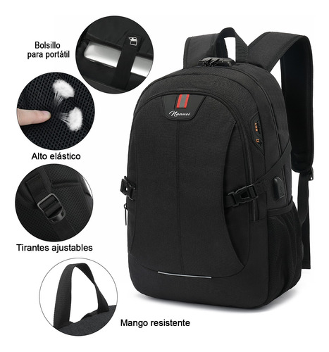 Mochila Antirrobo De 15.6 Pulgadas De Carga Usb Para Portáti