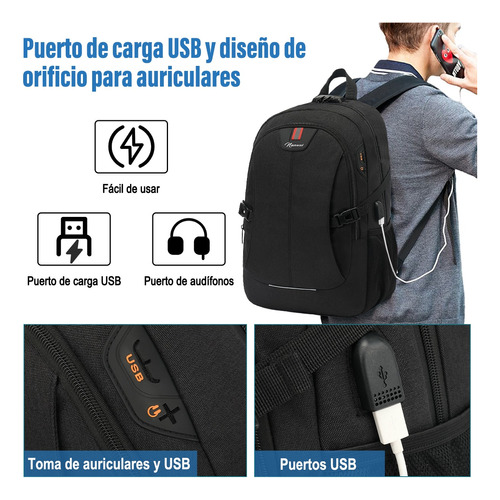 Mochila Antirrobo De 15.6 Pulgadas De Carga Usb Para Portáti