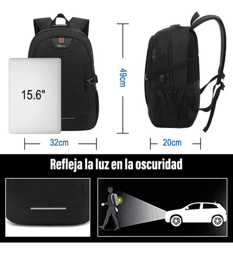 Mochila Antirrobo De 15.6 Pulgadas De Carga Usb Para Portáti