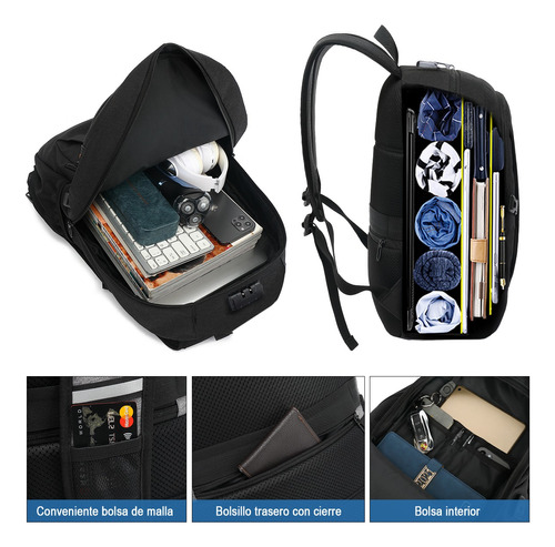 Mochila Antirrobo De 15.6 Pulgadas De Carga Usb Para Portáti