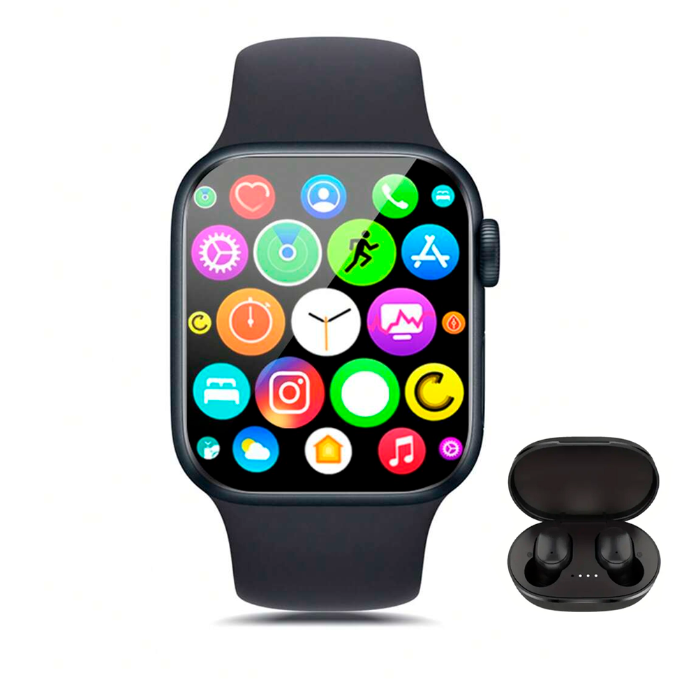 Reloj Inteligente Smartwatch Llamada Bluetooth T800 Smart watch mas Audifonos Inalambricos In Ears Bluetooth Negro 