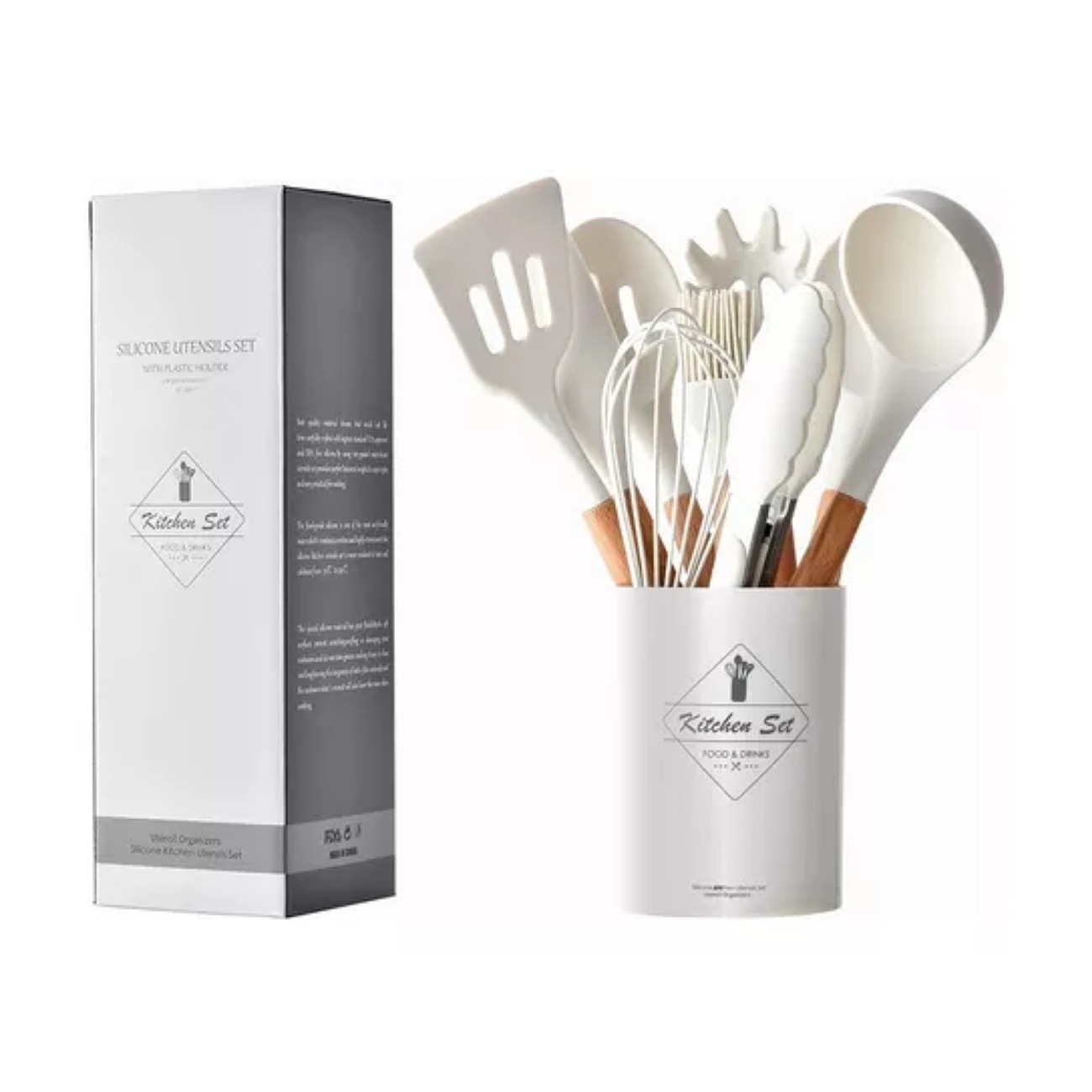 Juego De Utensilios De Cocina De Silicio Blanco