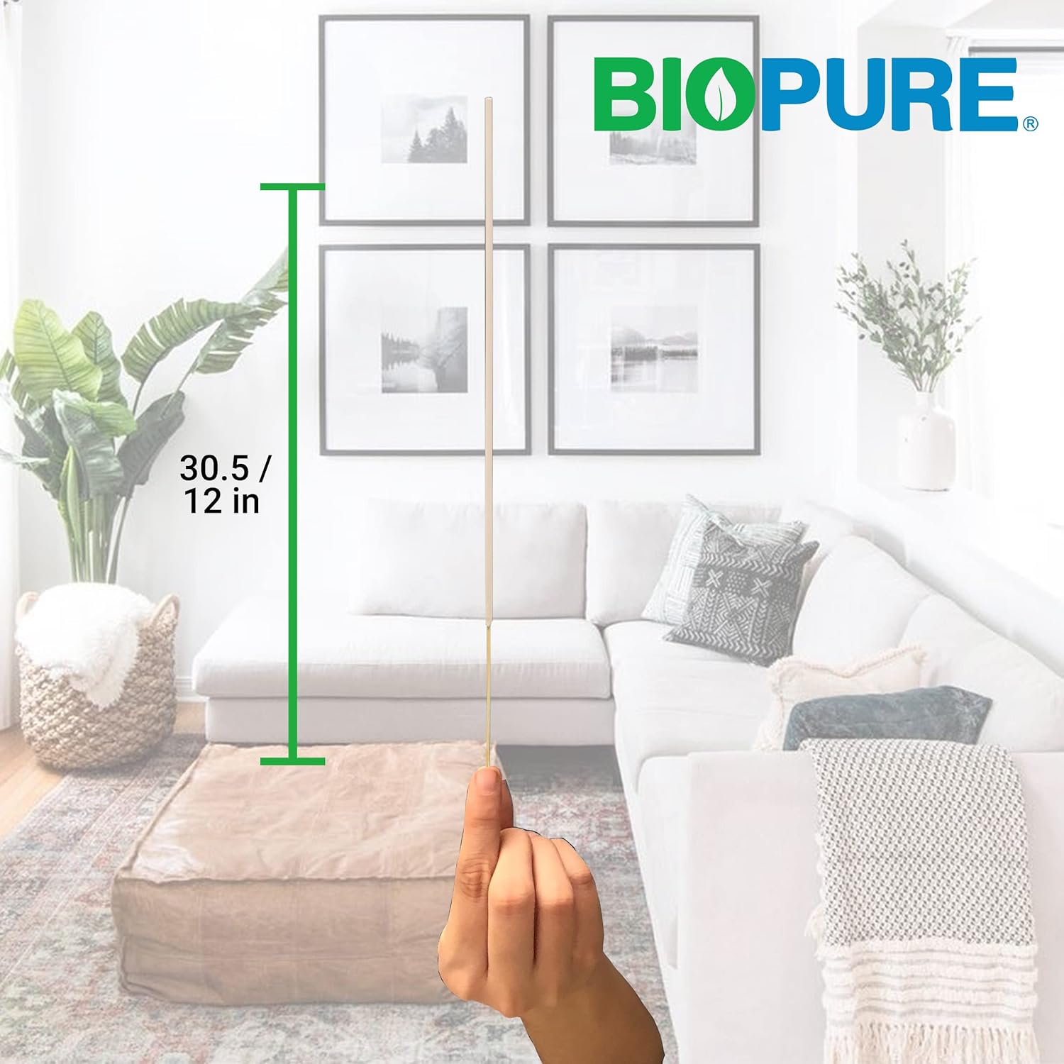 BIOPURE - Incienso Repelente - ahuyenta Mosquitos, Moscas y Otros Insectos - Ideal para Salas, Habitaciones, oficinas, spas y más - Poderoso y Relajante Aroma Herbal - 30 Piezas..