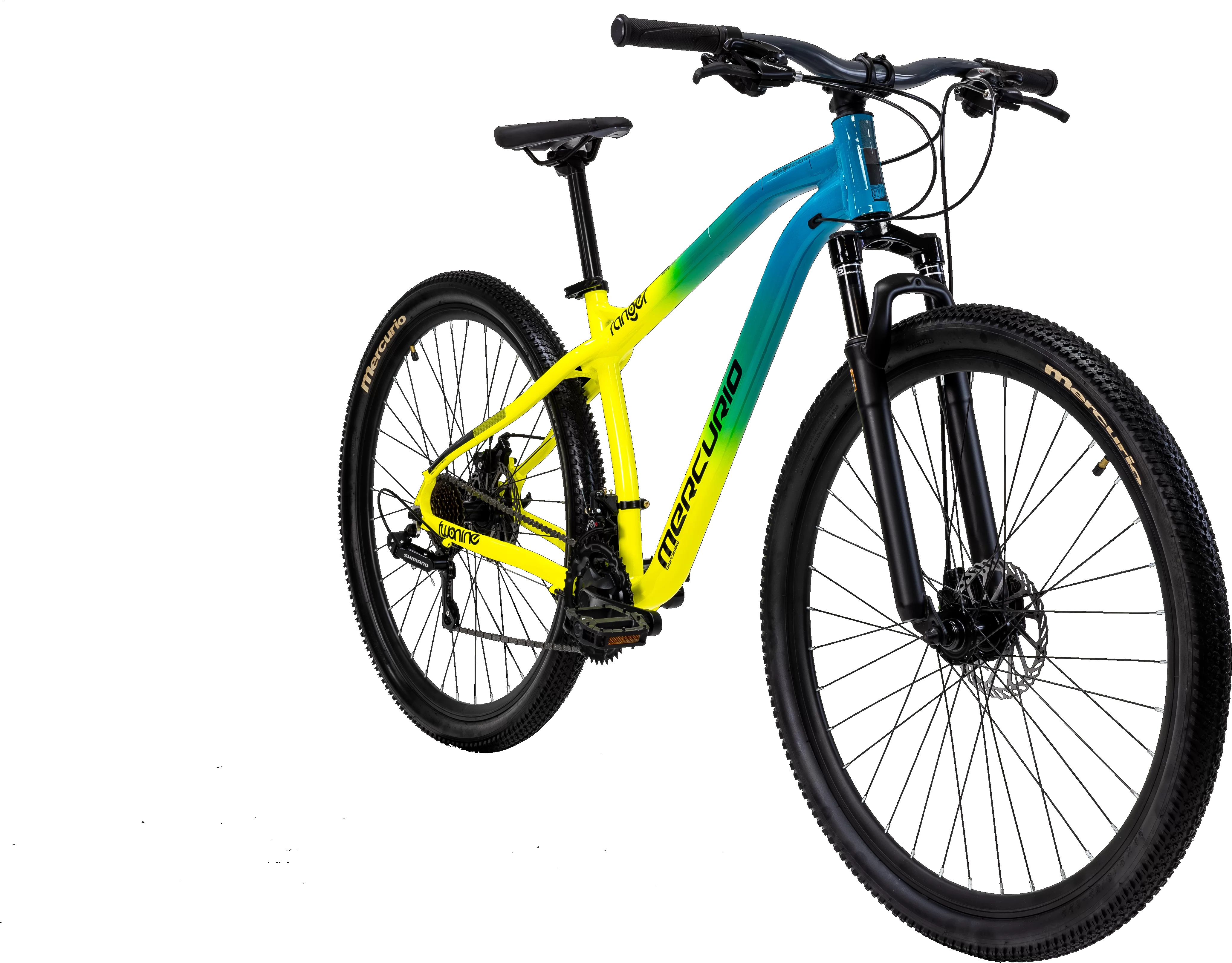 Mountain Bike Mercurio Ranger Team 29´´ Aqua/lima 24v 2023 Color Negro/naranja Cuadro M