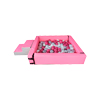 Alberca De Pelotas Cuadrada + Rampa Y Escalera + 50 PELOTAS DE REGALO Color Perla Rosa Estimulación Temprana 