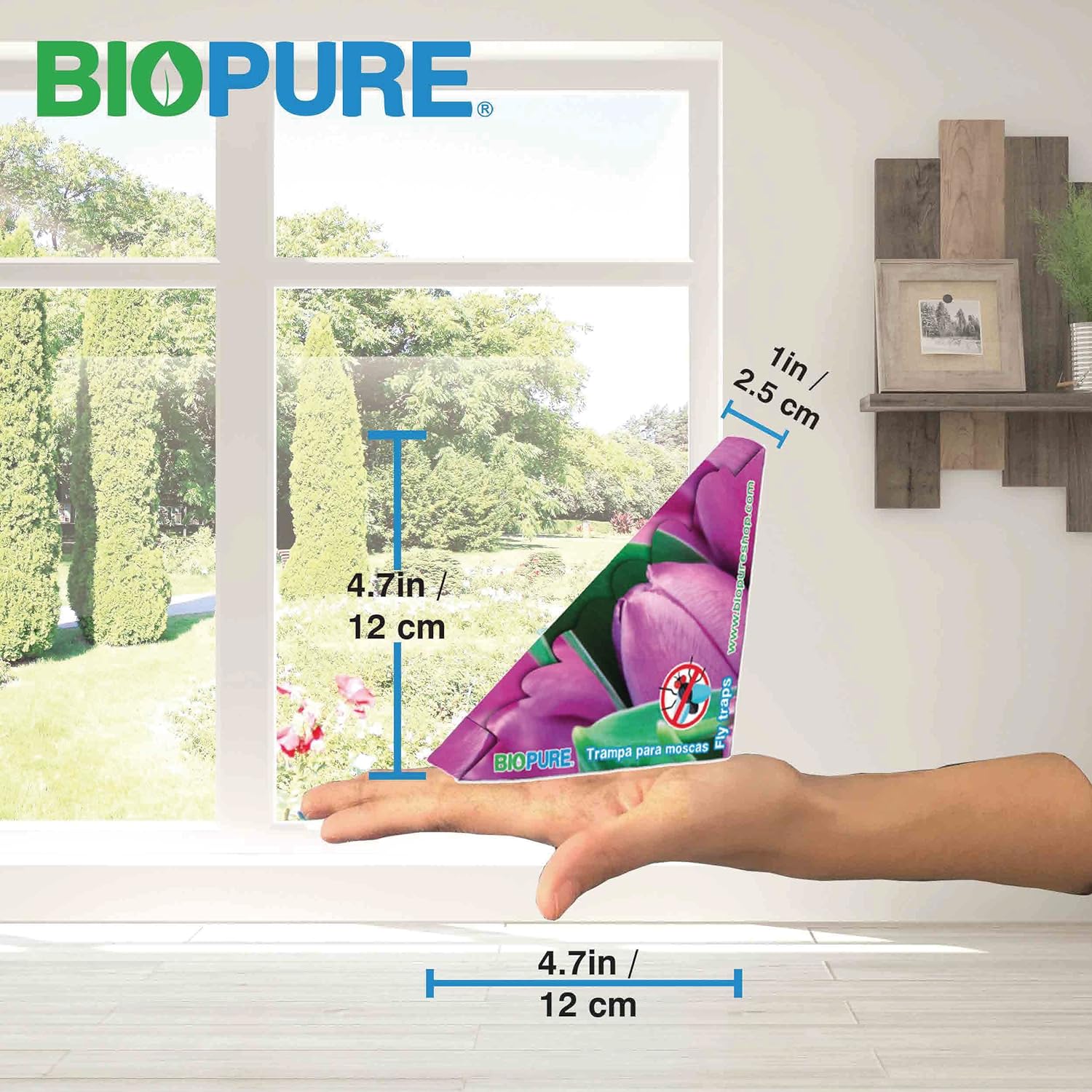 BIOPURE Kit de trampas de Pegamento para Moscas - No venenoso - Seguro para niños y Mascotas - Su Aroma atrae a Las Moscas - 30 Pack - 100% Ecológico..