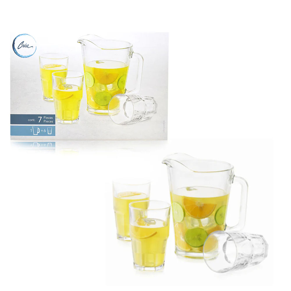 Set Jarra con vasos 7 piezas Boston - CRISA