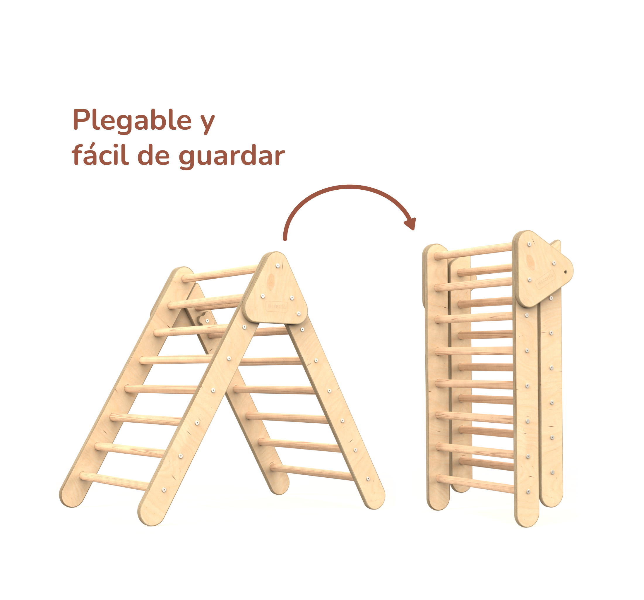 Triángulo de Escalada Plegable Estructura de Juego Pikler para Bebés y Niños (Color Arcoíris)