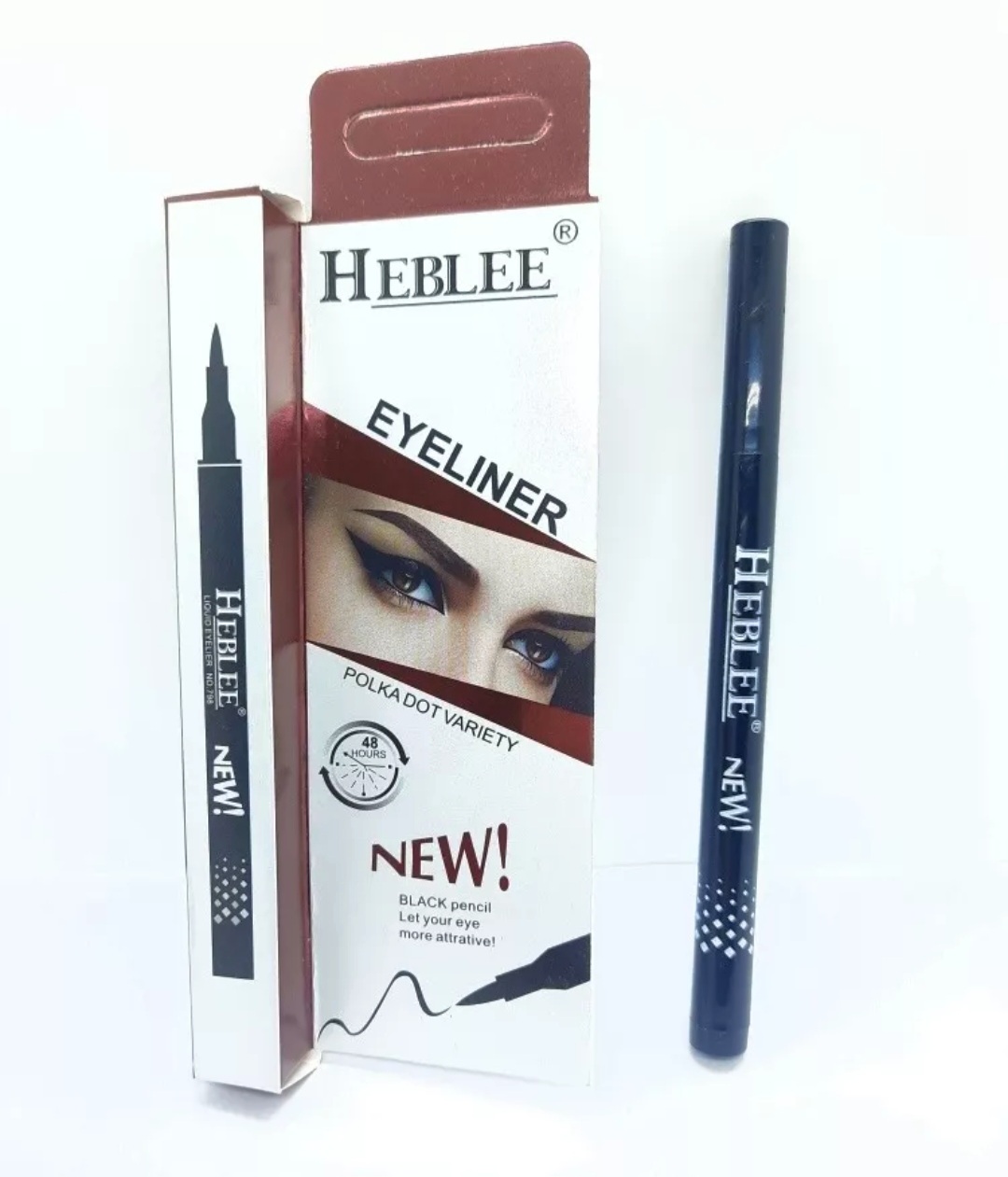 Delineador De Color Negro Para Ojos Plumó De Heblee 1pz.