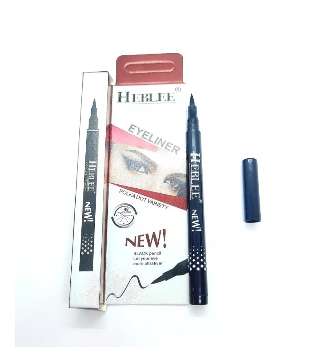 Delineador De Color Negro Para Ojos Plumó De Heblee 1pz.