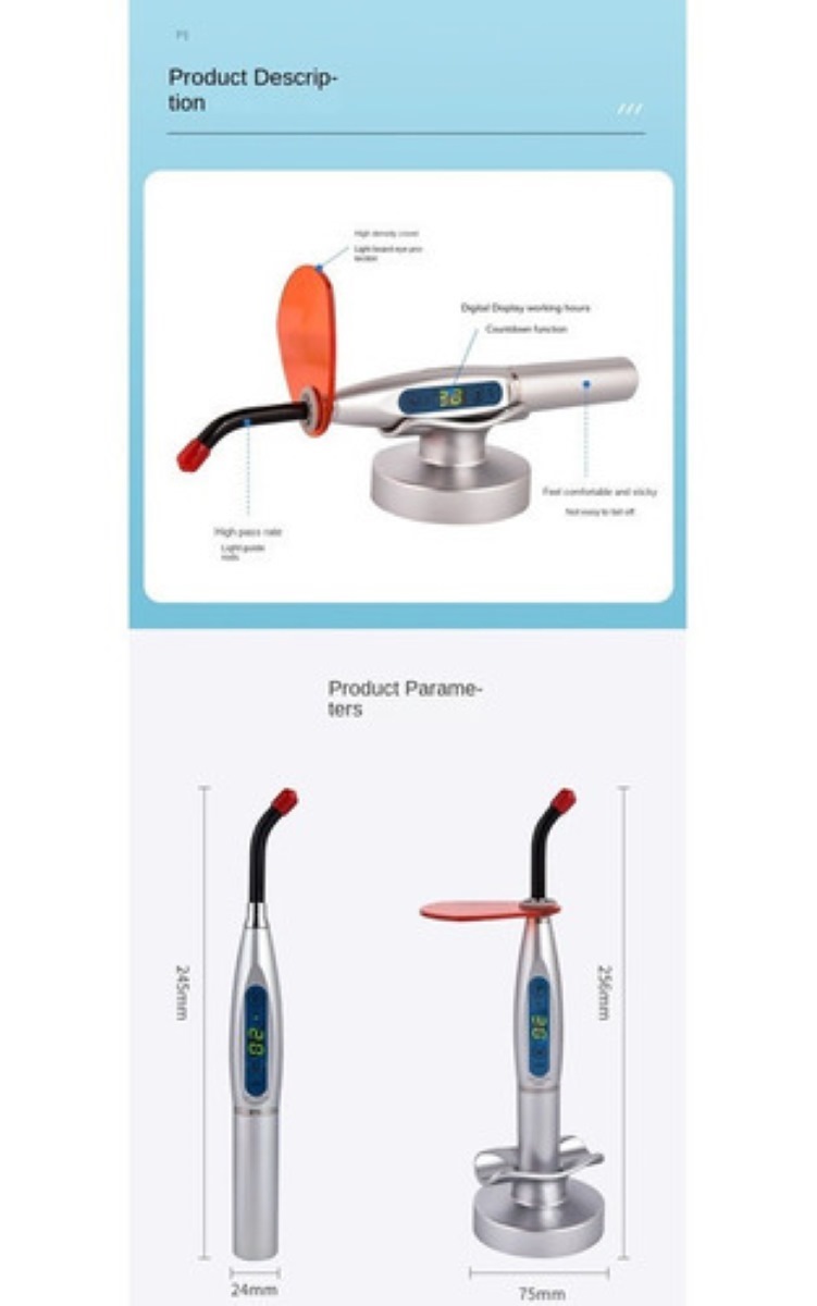 Lámpara De Luz Led De Resina De Curado Dental Inalámbrica blanca
