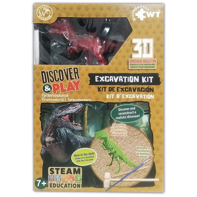 Kit de excavación de Discovery & play WUUNDENTOY, juego de excavación Tiranosaurio. ¡Descubre y construye un dinosaurio!