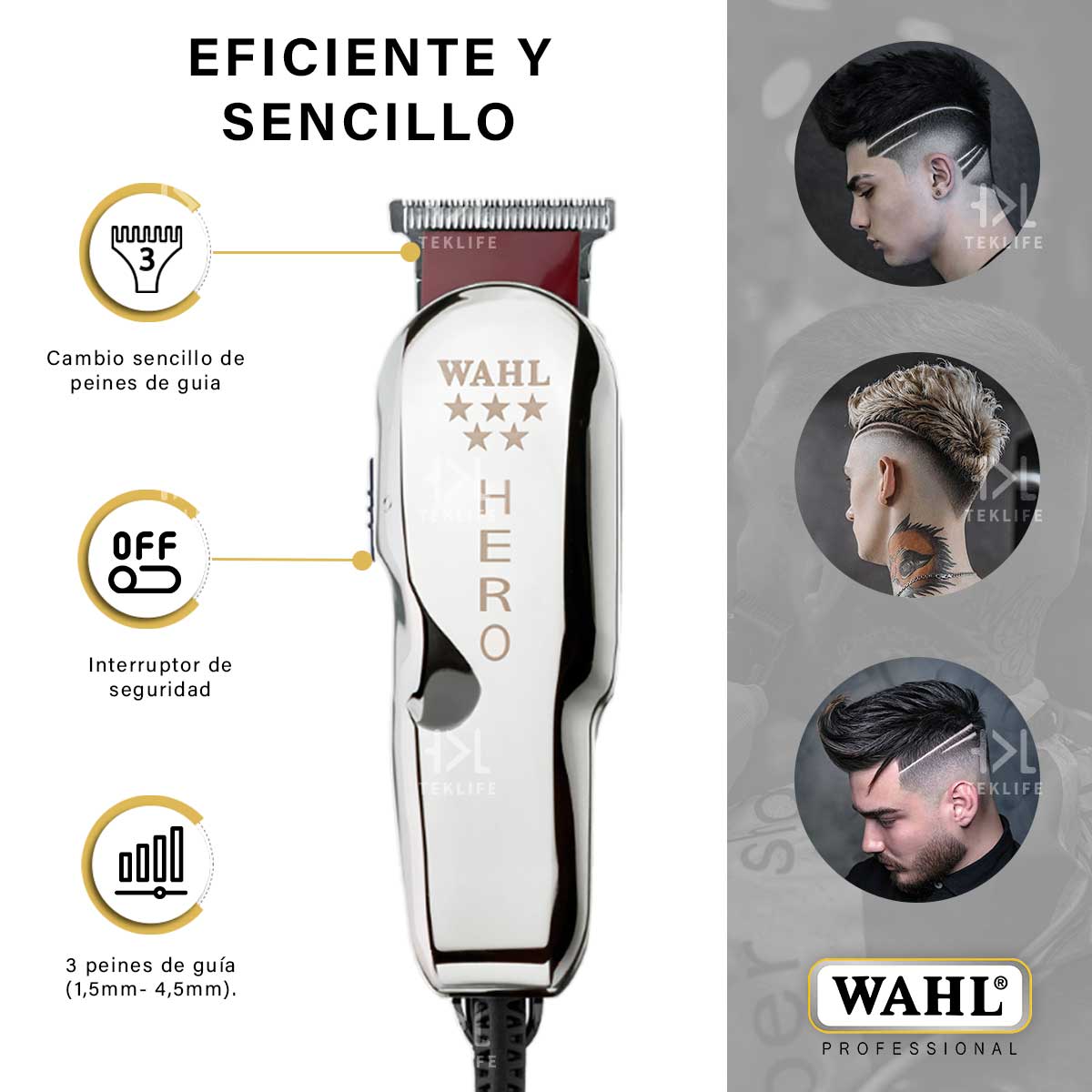 Clipper Maquina Corta Pelo Cabello Wahl Hero 5 Estrellas