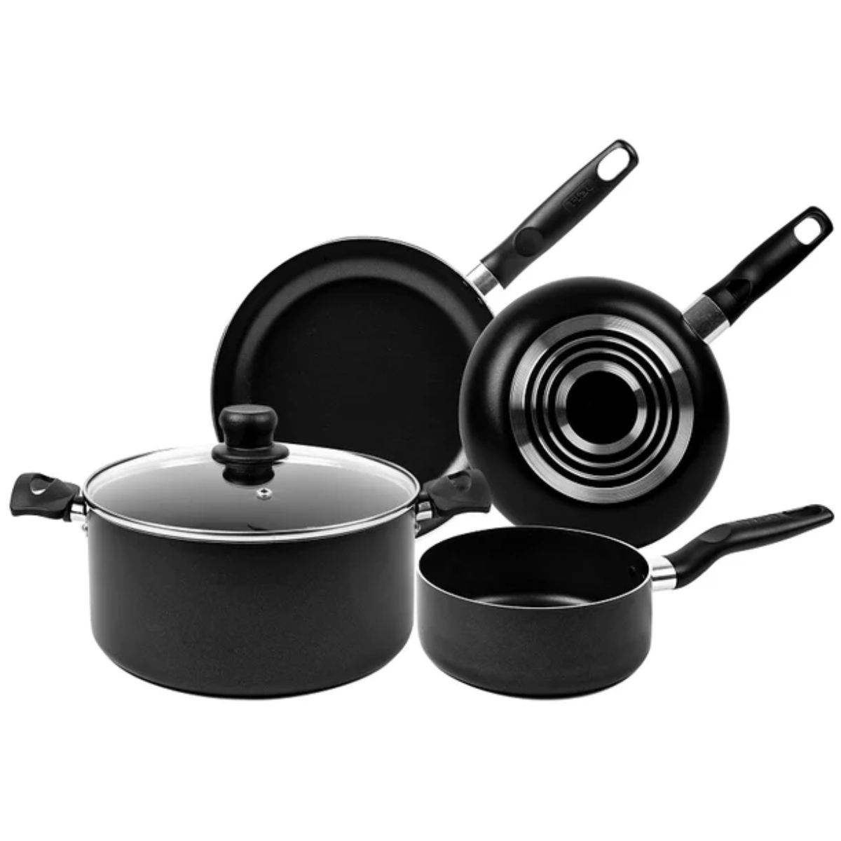 Batería de Cocina T-Fal Inicia 5 Piezas Aluminio Antiadherente - Negro