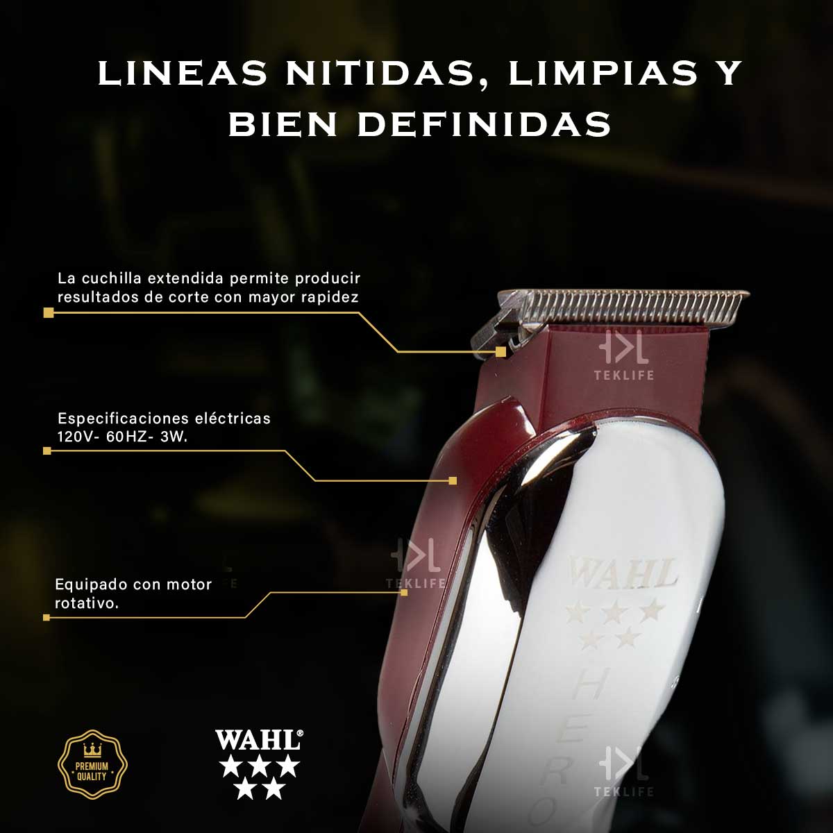 Clipper Maquina Corta Pelo Cabello Wahl Hero 5 Estrellas