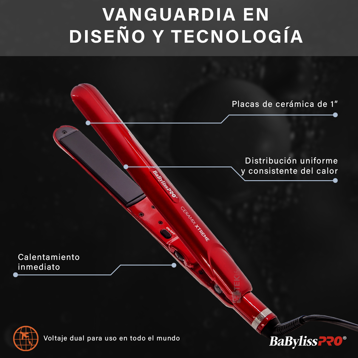 Combo Secadora 2000w Plancha Cerámica Babyliss Ceramix Xtr