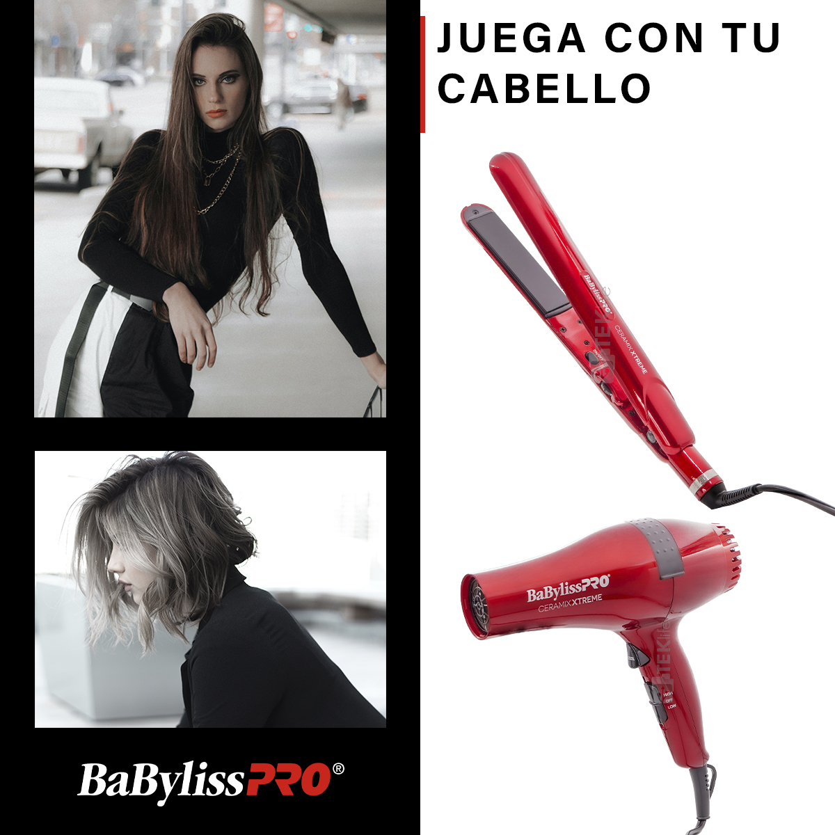 Combo Secadora 2000w Plancha Cerámica Babyliss Ceramix Xtr
