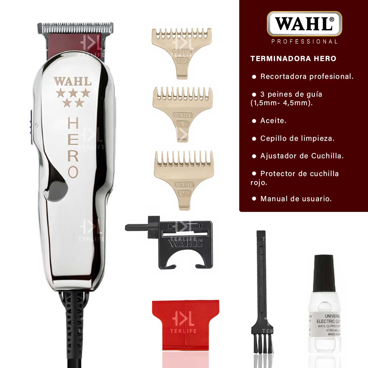 Clipper Maquina Corta Pelo Cabello Wahl Hero 5 Estrellas