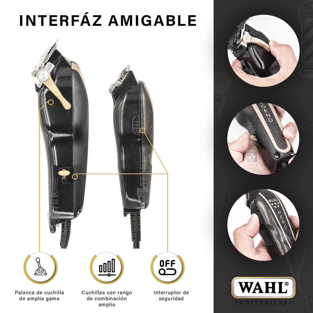 Cortadora y terminadora cabello Barber Combo Wahl 