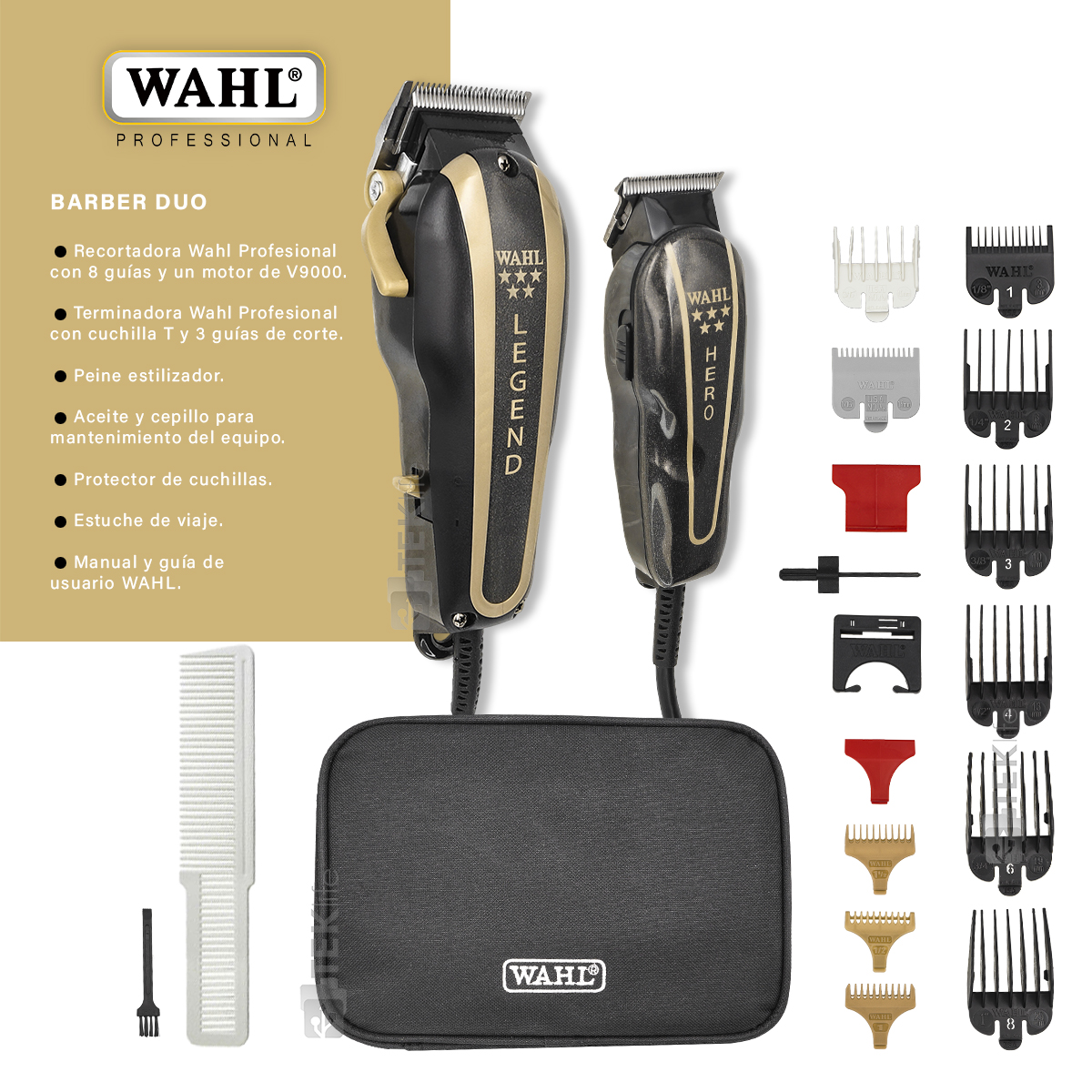 Cortadora y terminadora cabello Barber Combo Wahl 
