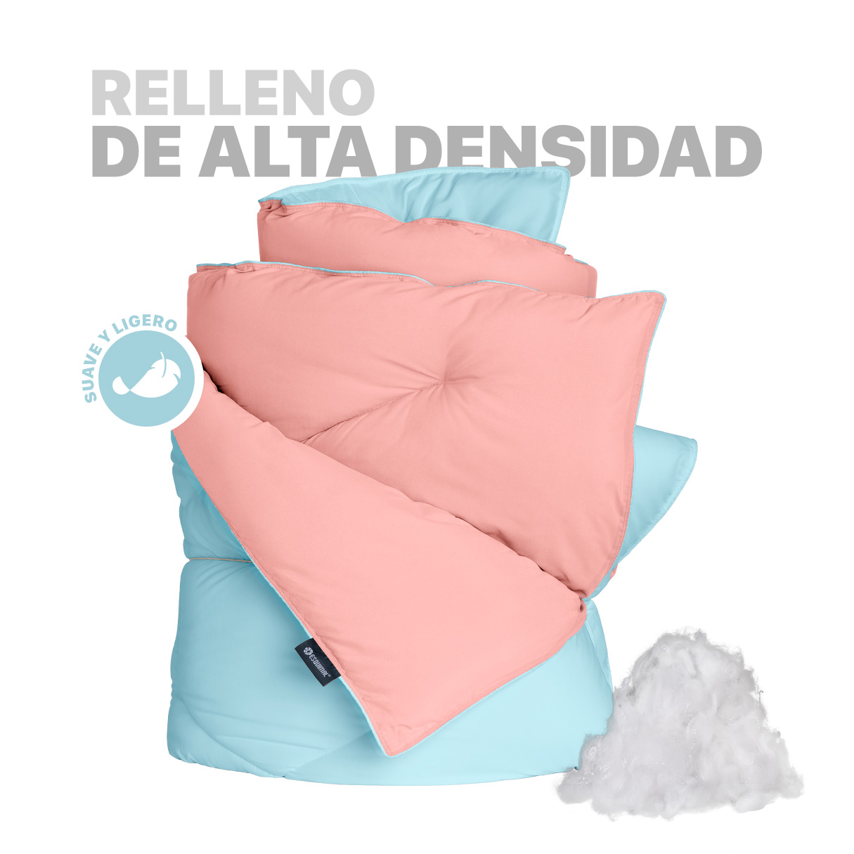 Edredón Acolchado Duvet Matrimonial XL de Doble Vista Azul Claro - Coral ESQUIMAL