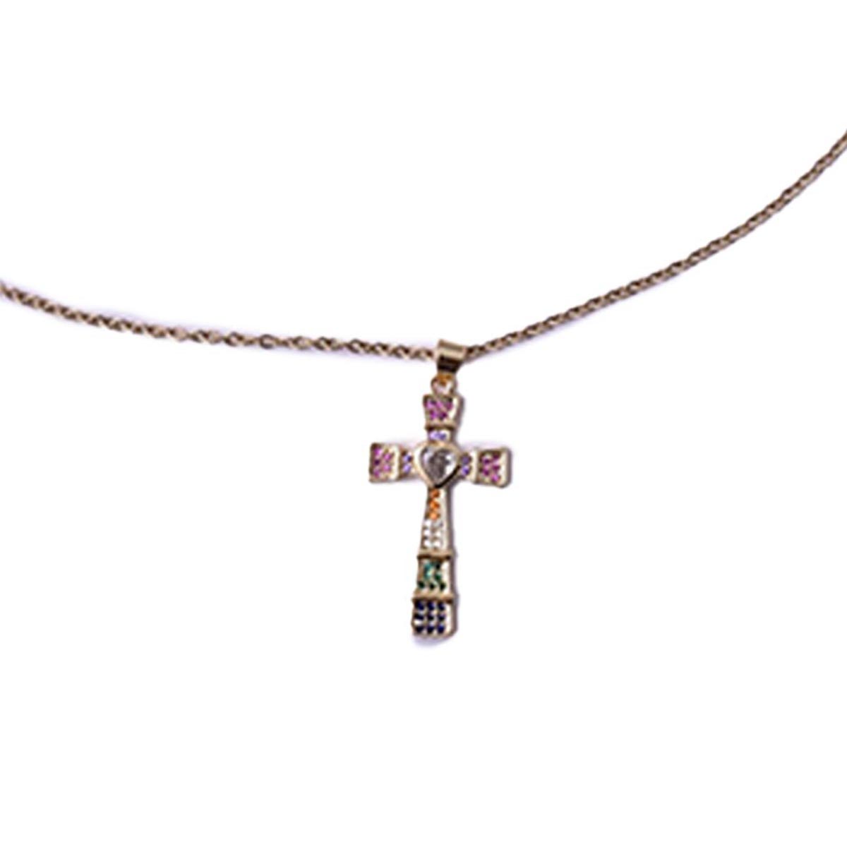 Joyeria de Mujer Collar con Dije de Cruz Circonia Cúbica