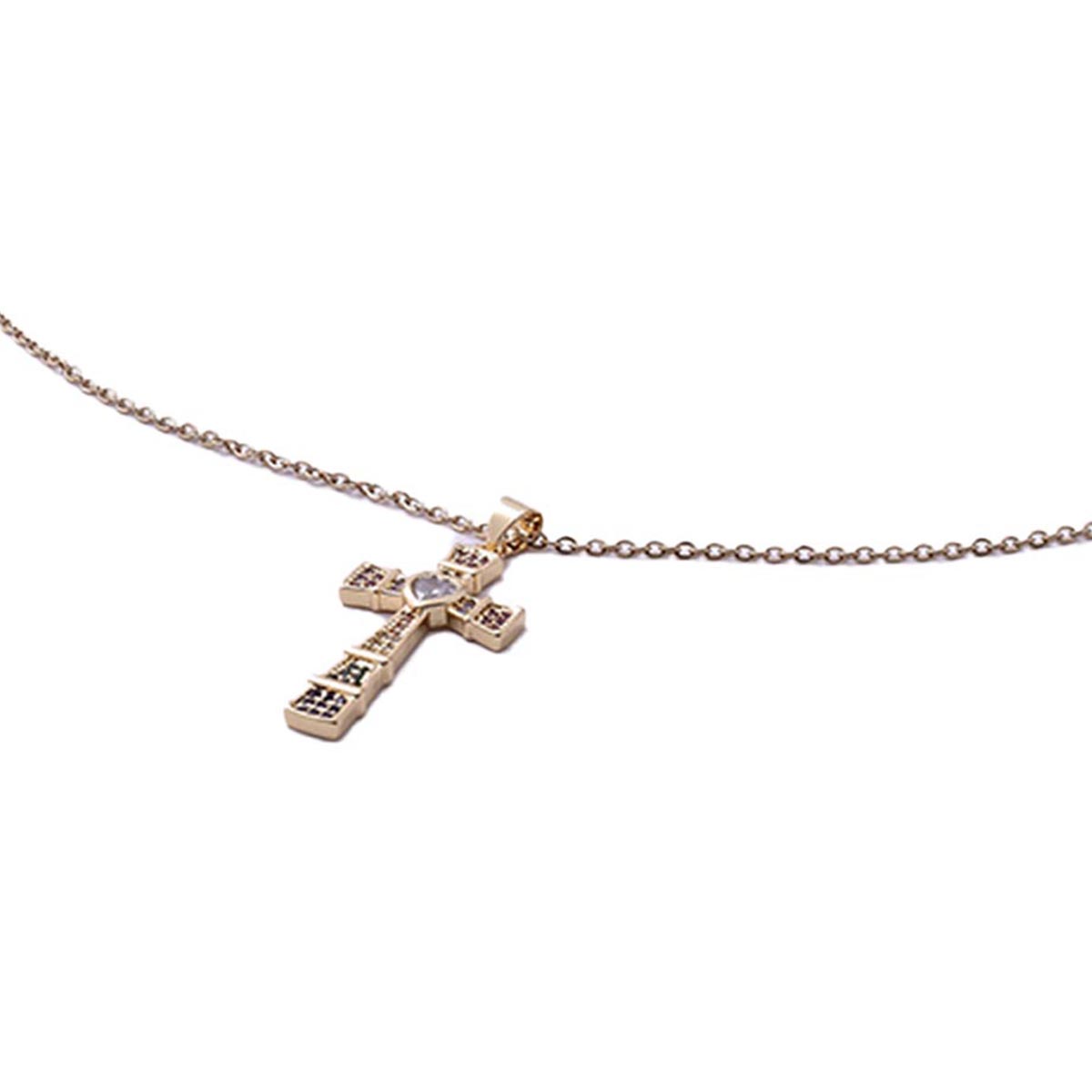 Joyeria de Mujer Collar con Dije de Cruz Circonia Cúbica