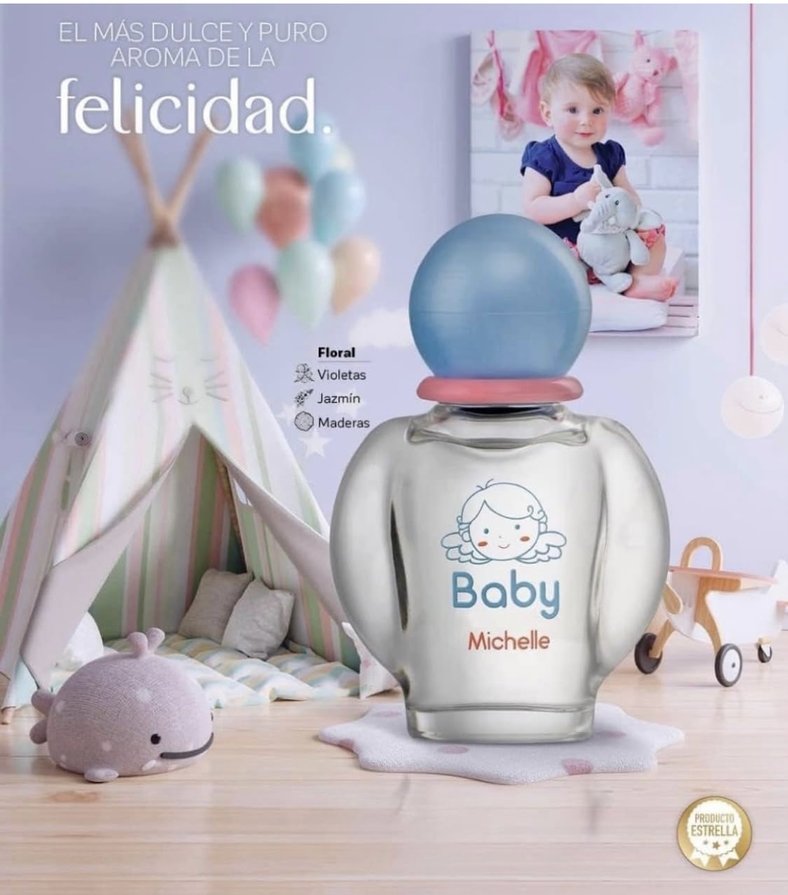 MICHELLE BABY MICHELLE PERFUME UNISEX BEBÉ FRAGANCIA ESTELAR EXQUISITO Y DURADERO AROMA QUE AMARAS 