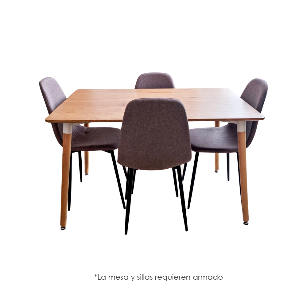 Juego de Mesa Comedor con 4 Sillas Oslo Ilios Innova