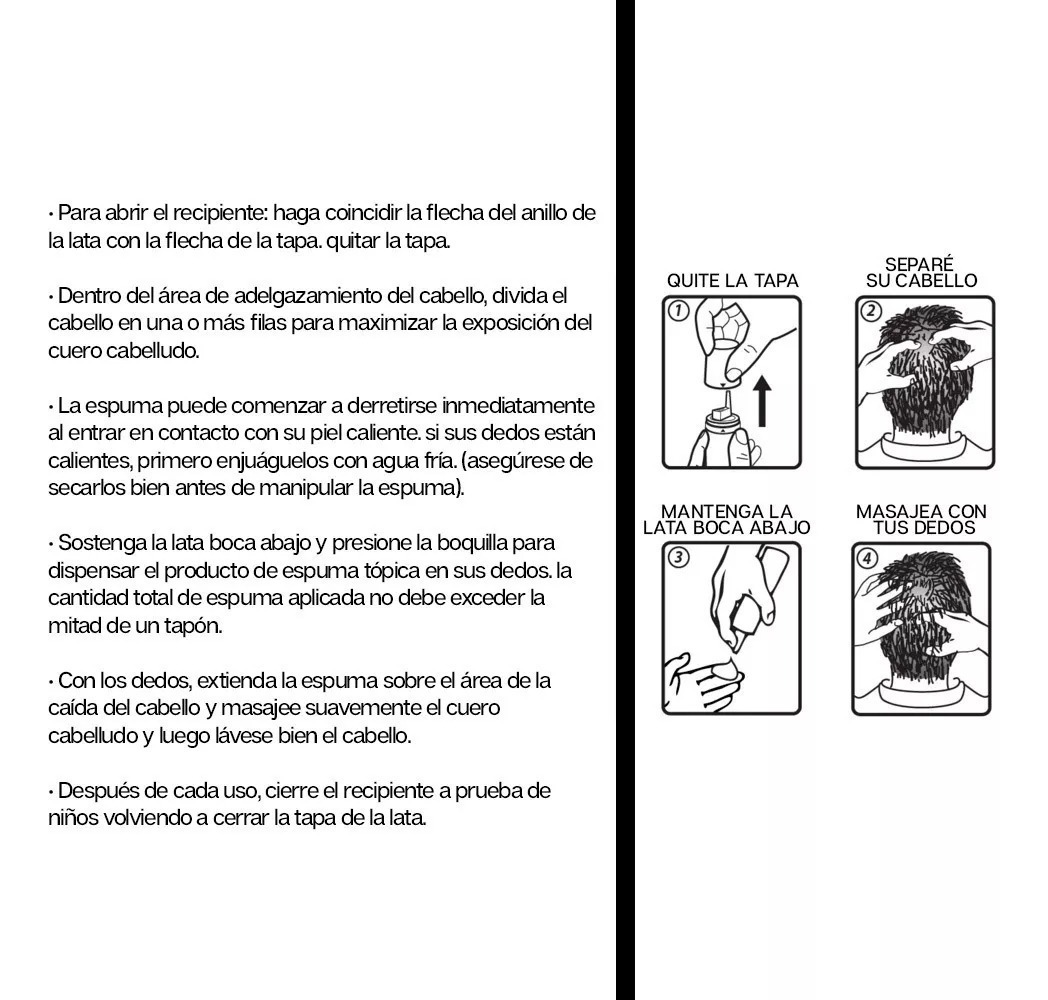 Minoxidil Kirkland Espuma (foam) 5% para crecimiento barba y cabello, tratamiento para 1 mes