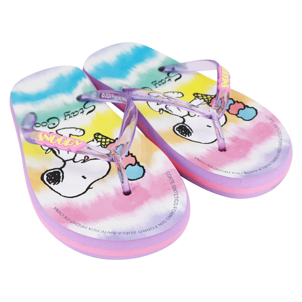 Sandalias Para Dama Snoopy Multicolor