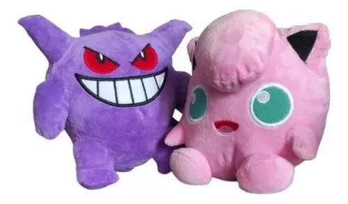 Kit 2 Peluches Personajes De Anime Gengar Y Jigglypuff Pokem.