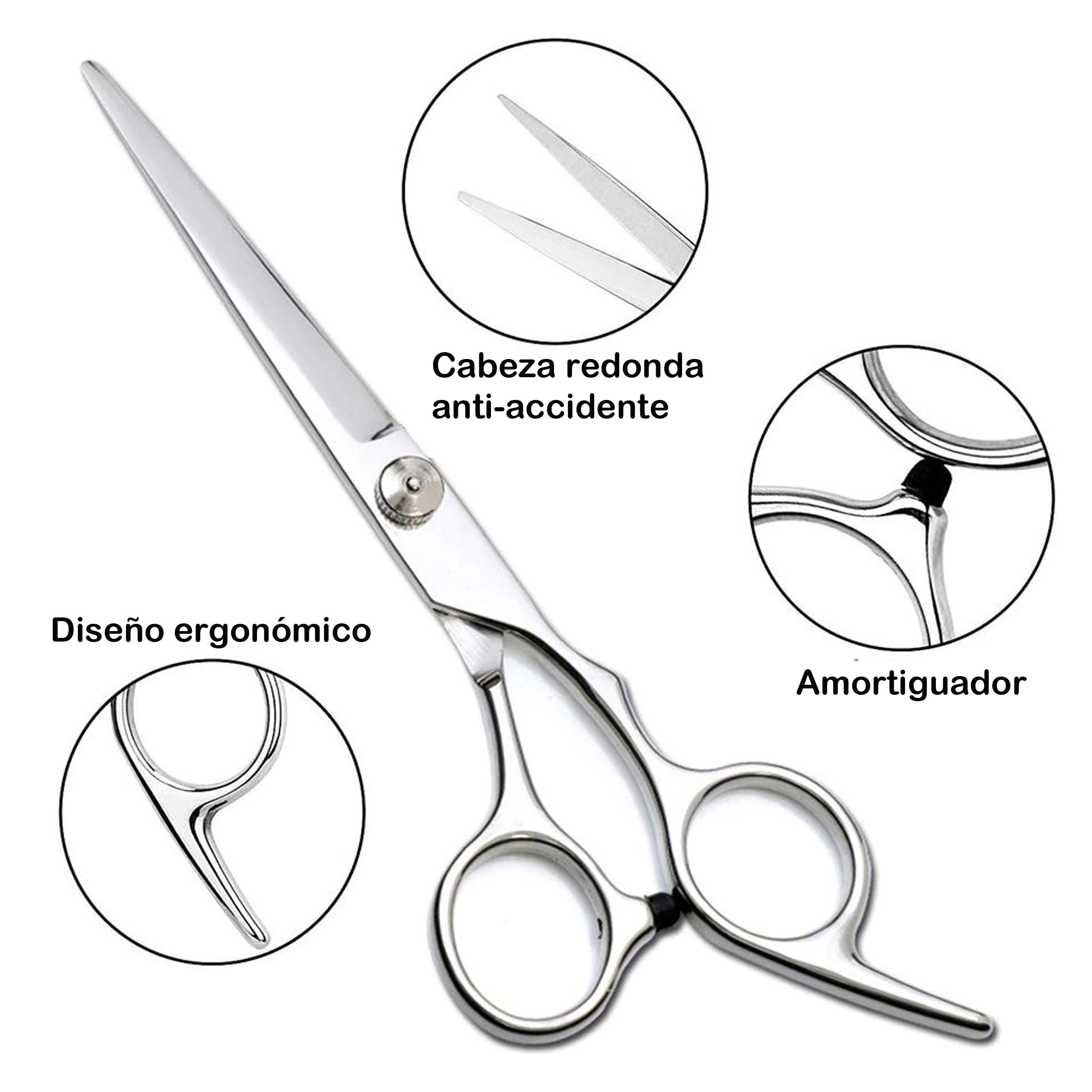 kit Tijeras Para Cabello Estilista Barbero Profesional 10pza
