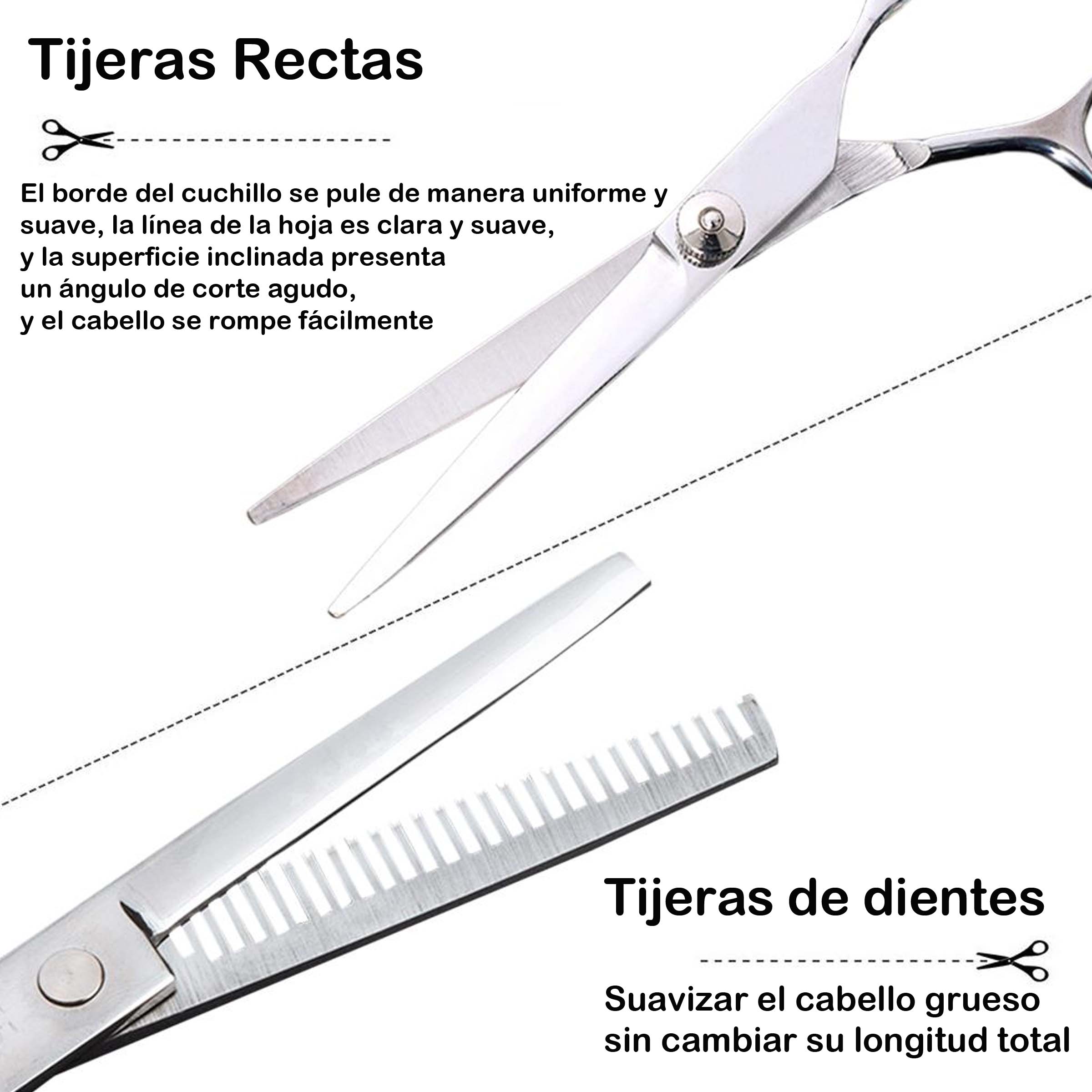 kit Tijeras Para Cabello Estilista Barbero Profesional 10pza