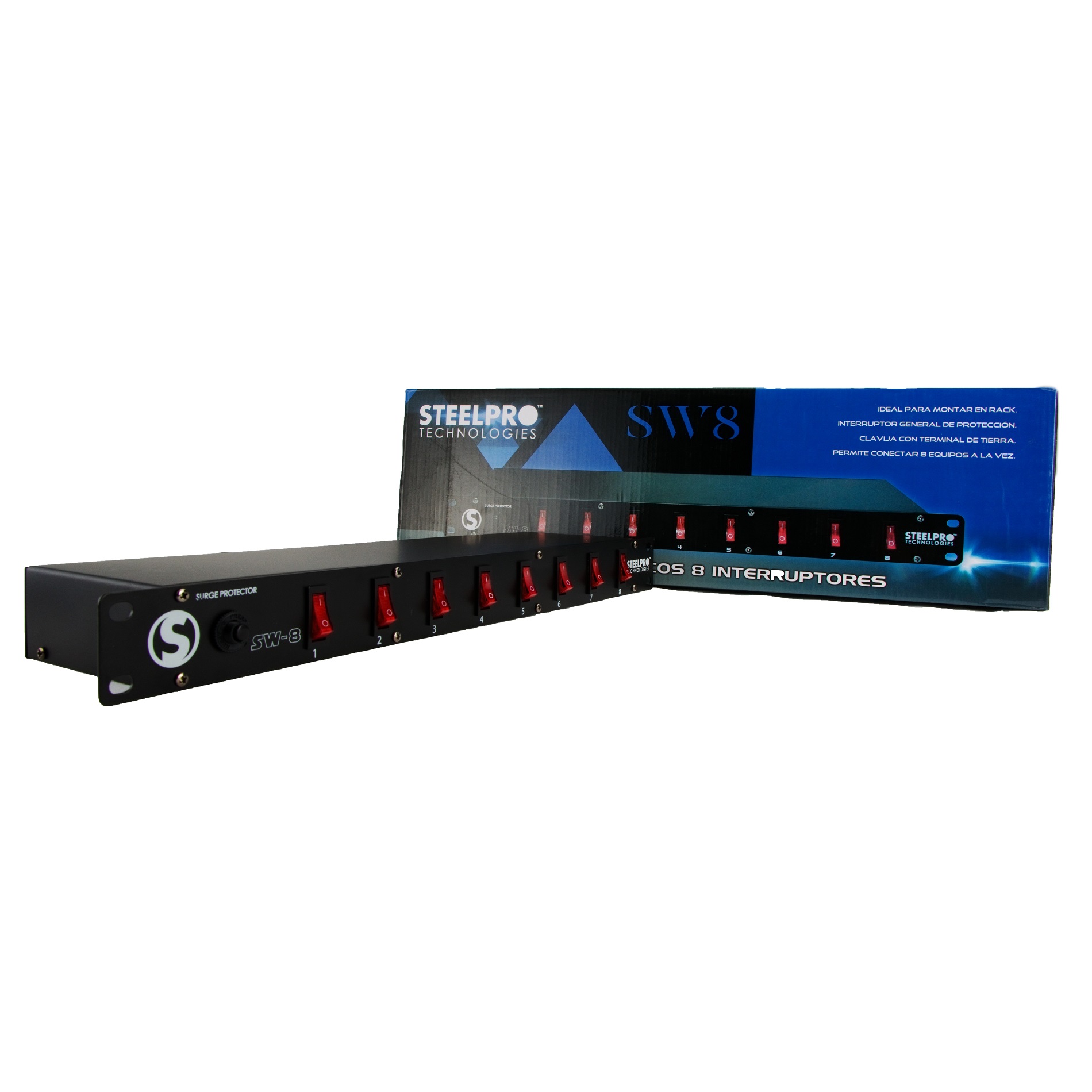 Barra Switchera Para Rack O Uso Lineal 8 Contactos 