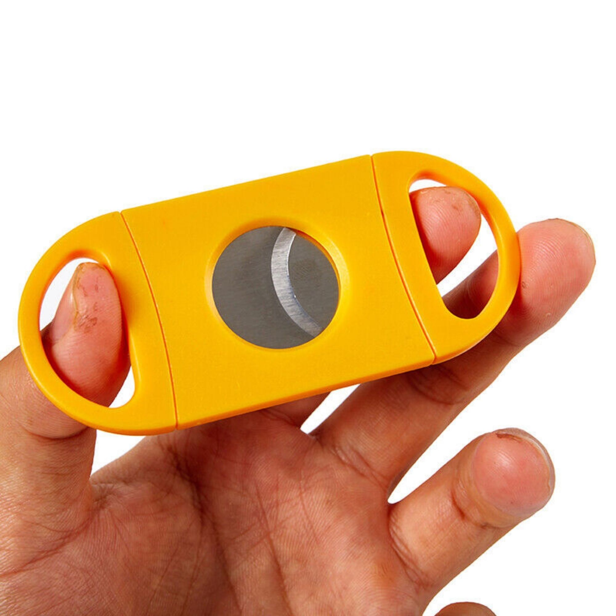 Cortador De Puros Habanos Ecomlab Cortapuro Acero Inoxidable Amarillo.