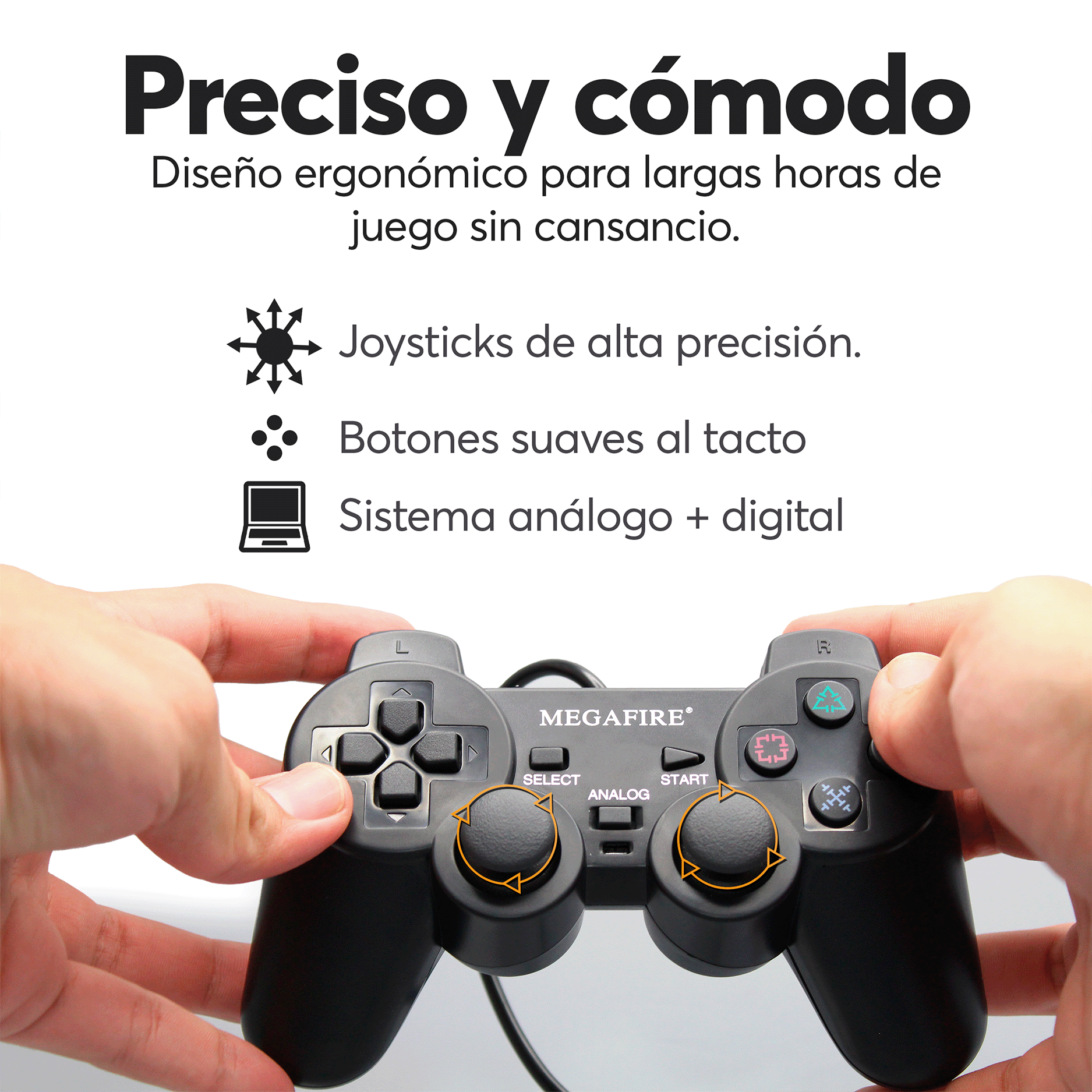 Control Archy Alambrico Gamepad para PC USB Plug&Play.