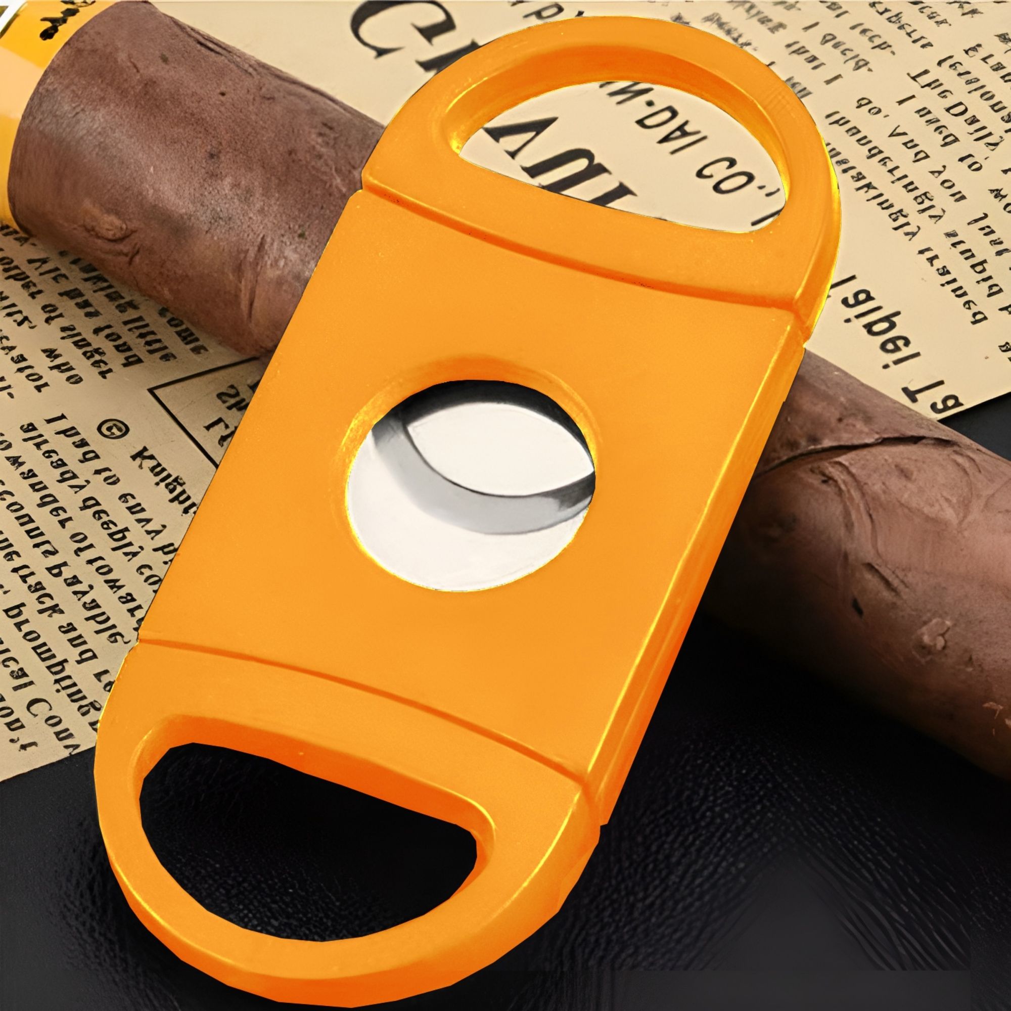 Cortador De Puros Habanos Ecomlab Cortapuro Acero Inoxidable Amarillo.