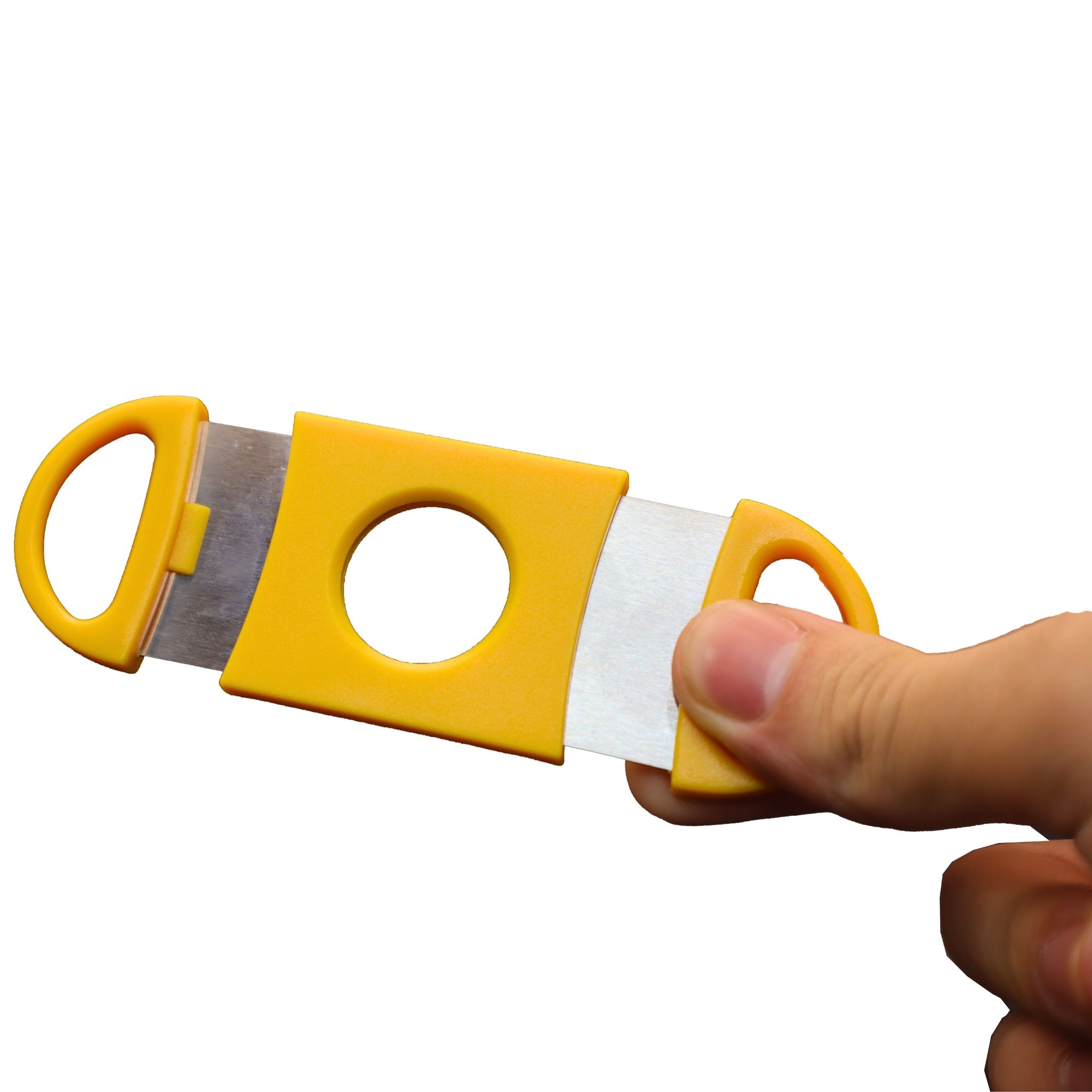 Cortador De Puros Habanos Ecomlab Cortapuro Acero Inoxidable Amarillo.