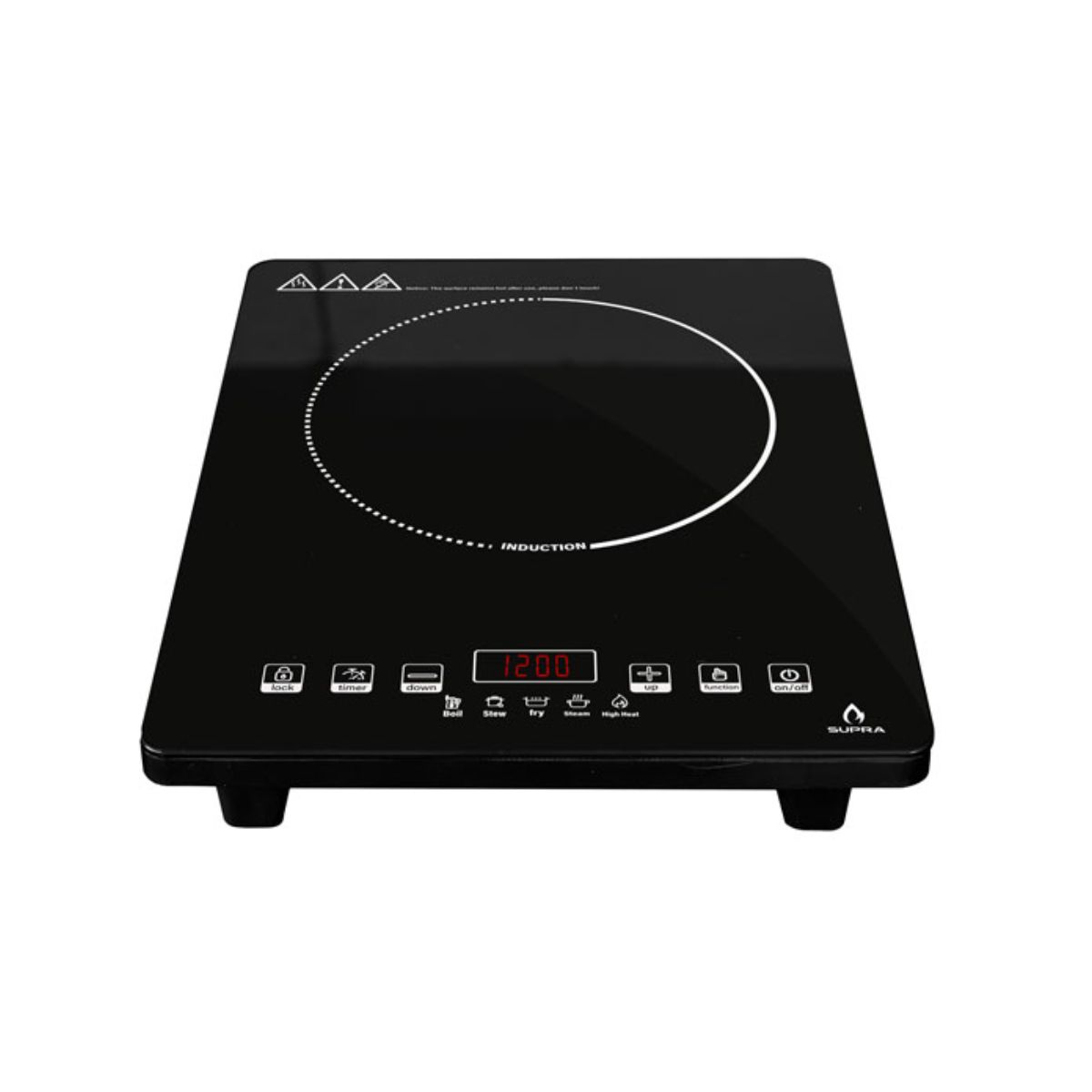 Parrilla de inducción magnética de sobreponer de 1 quemador 110v marca supra.